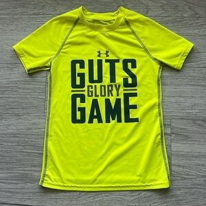 Under Armour Guts Glory Game Neon Yellow and Blue Shirt Size YSM